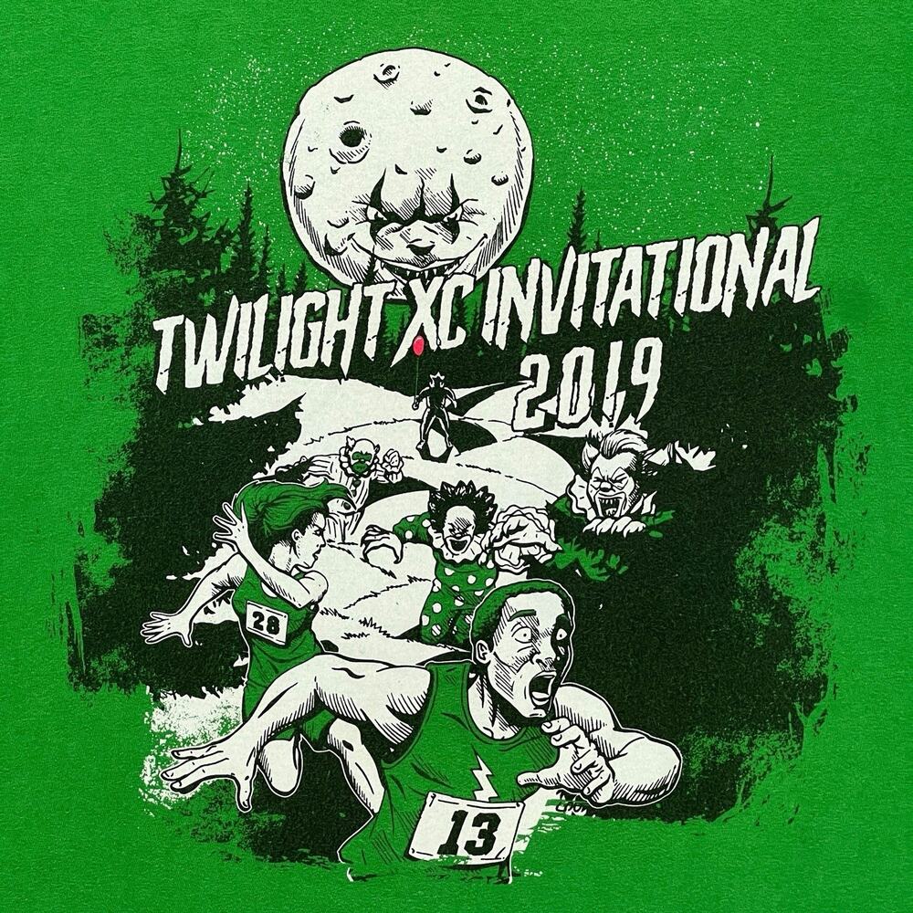 NIKE Twilight XC Graphic Tee‎ Sz M Clown Moon Horror Spooky Streetwear Marathon